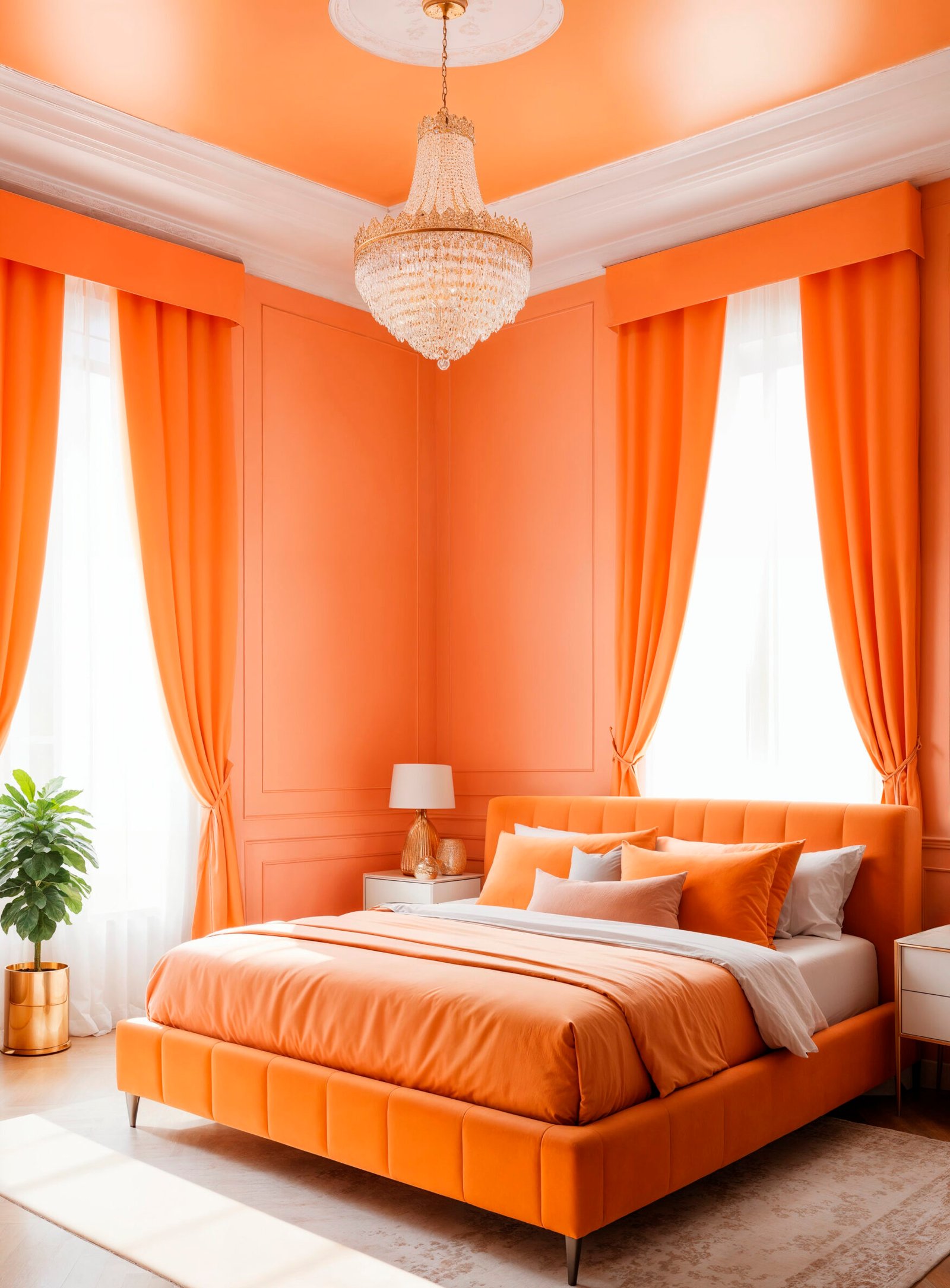 image of orange shaded curtains